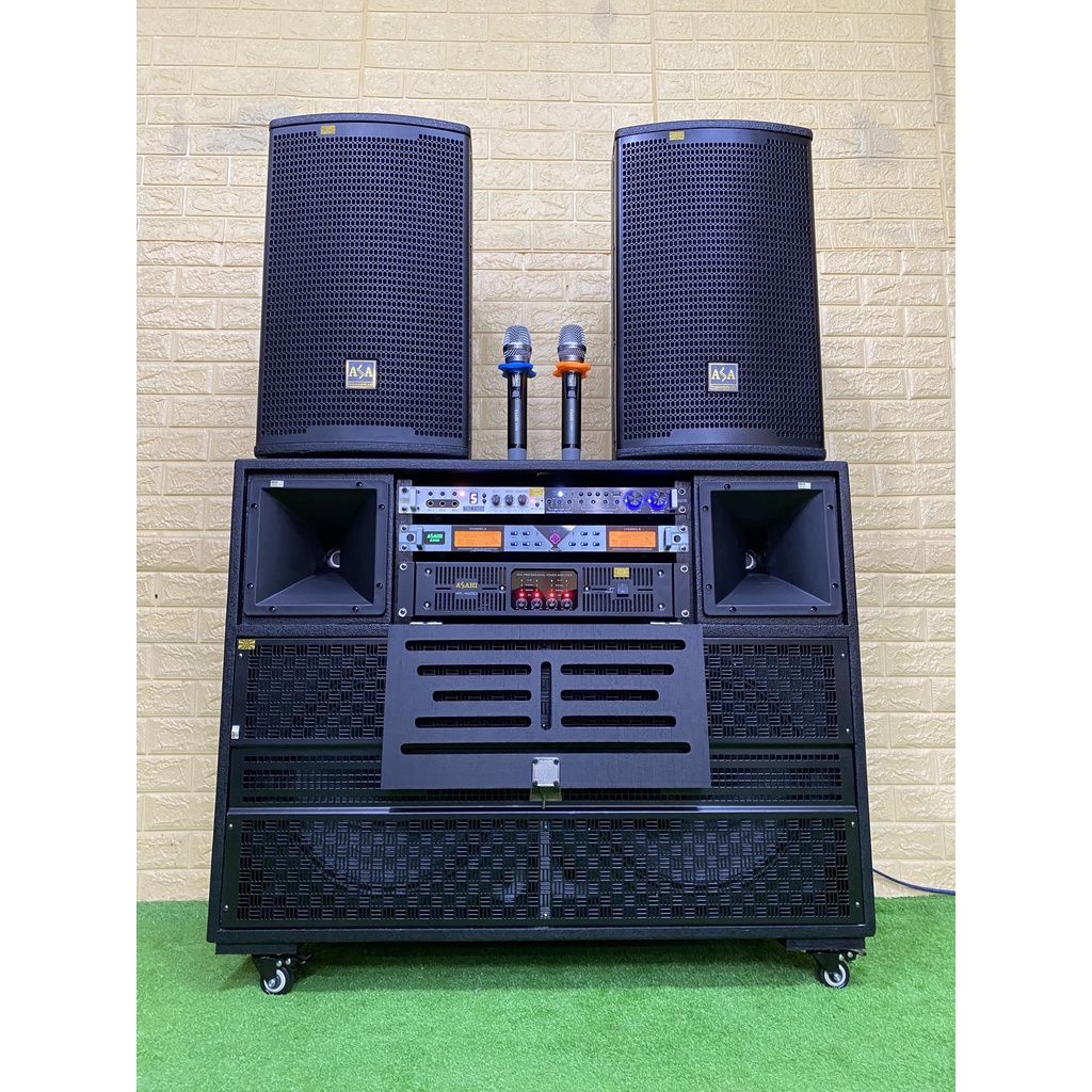 Loa kéo điện đôi 40 ADX3T4, 2 bass 40 + 2 full 30, công suất 2500w, chơi lớn ngoài trời