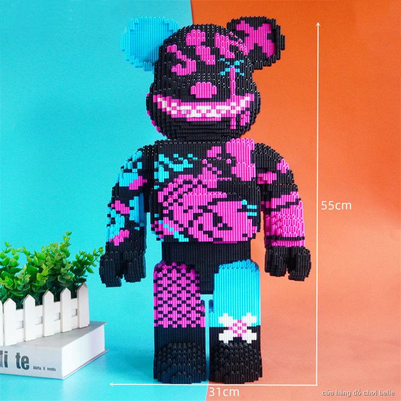 🙋Tương thích với Lego lưới đỏ bạo lực gấu khối xây dựng đồ chơi giáo dục trẻ em tặng đồ trang trí xếp hình