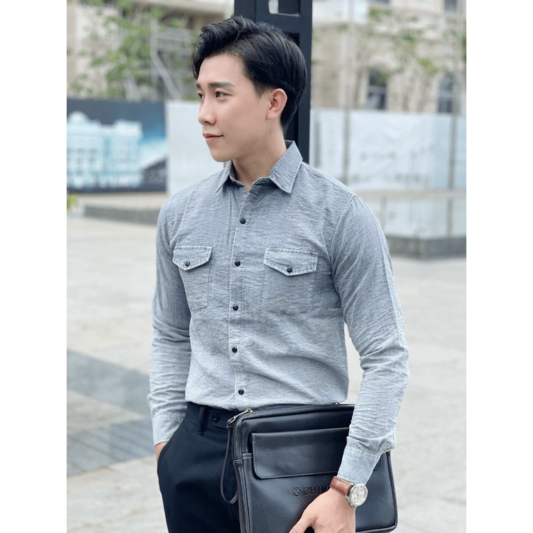 (HCM) ÁO SƠ MI NAM DÀI TAY ĐŨI WASH CỰC CHẤT PHONG CÁCH - THỜI TRANG NAM 1986
