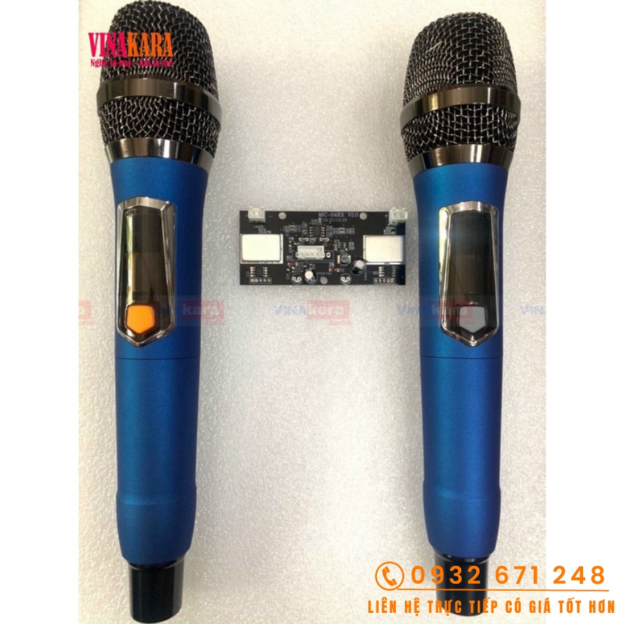 Micro loa kéo kèm bo X02 + mạch cao cấp hát nhẹ, sử dụng cho tất cả loa kéo sóng khỏe, kim loại