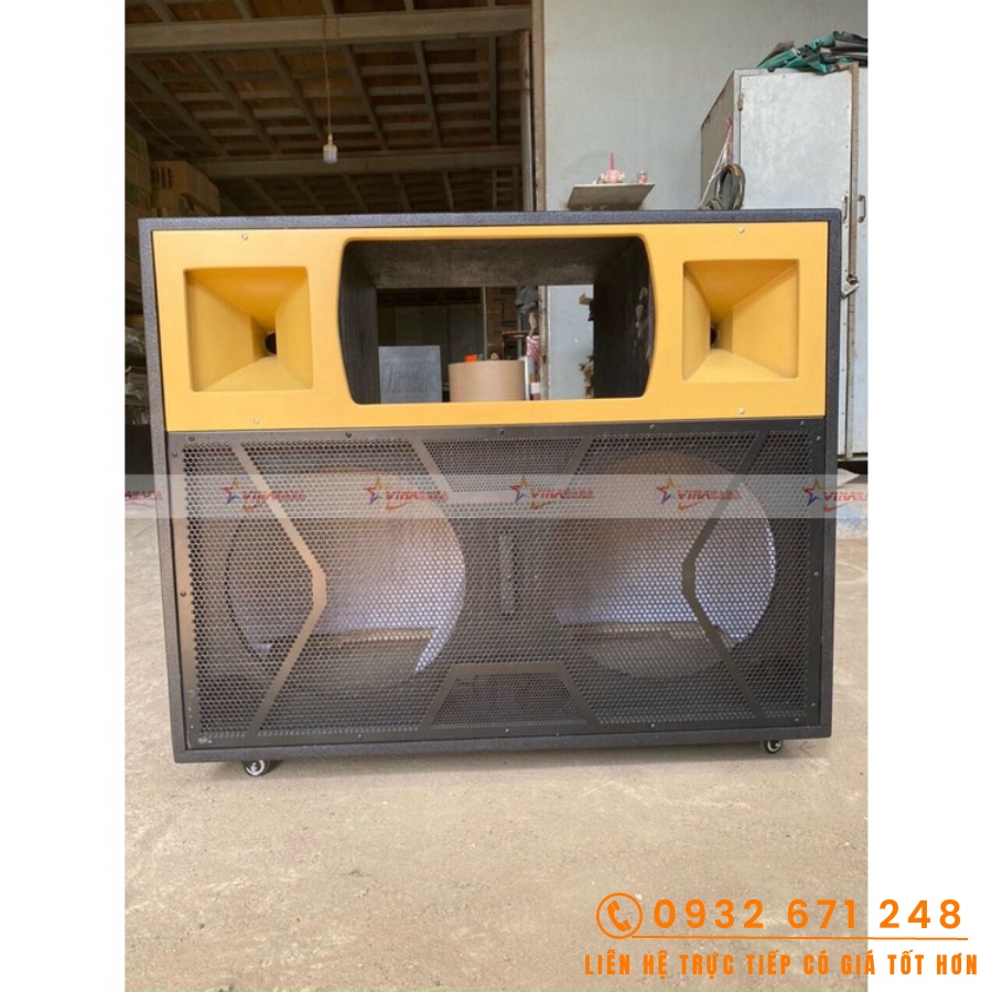 Vỏ Thùng Loa Kéo 5 Tấc Đôi (2 bass 50cm cao cấp), chất liệu ván chất lượng