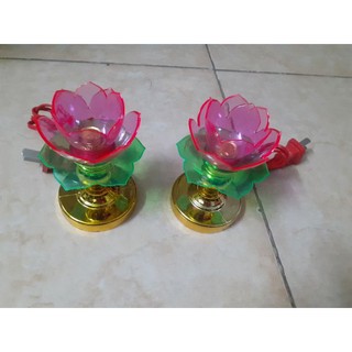 Cặp đèn thờ hoa sen nhỏ
