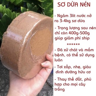 Viên đất nén hữu cơ mụn xơ dừa, viên nén mụn dừa giá thể trồng rau, hoa, cây cảnh 450gr