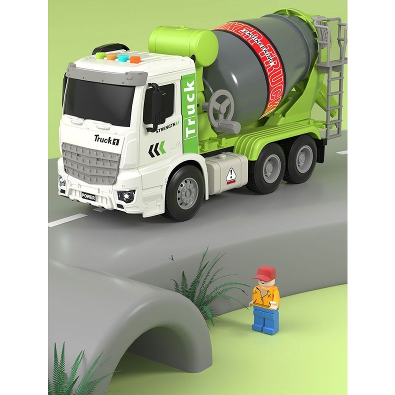 Đồ Chơi Xe Tải Trộn Xi Măng Cỡ Lớn Mô Hình Mô Phỏng Xe Cẩu Quá Khổ Cho Bé Trai Bé Gái