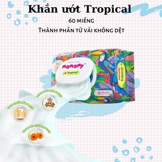 Khăn ướt nhiệt đới Mamamy Tropical tinh dầu cúc vạn thọ 60 tờ