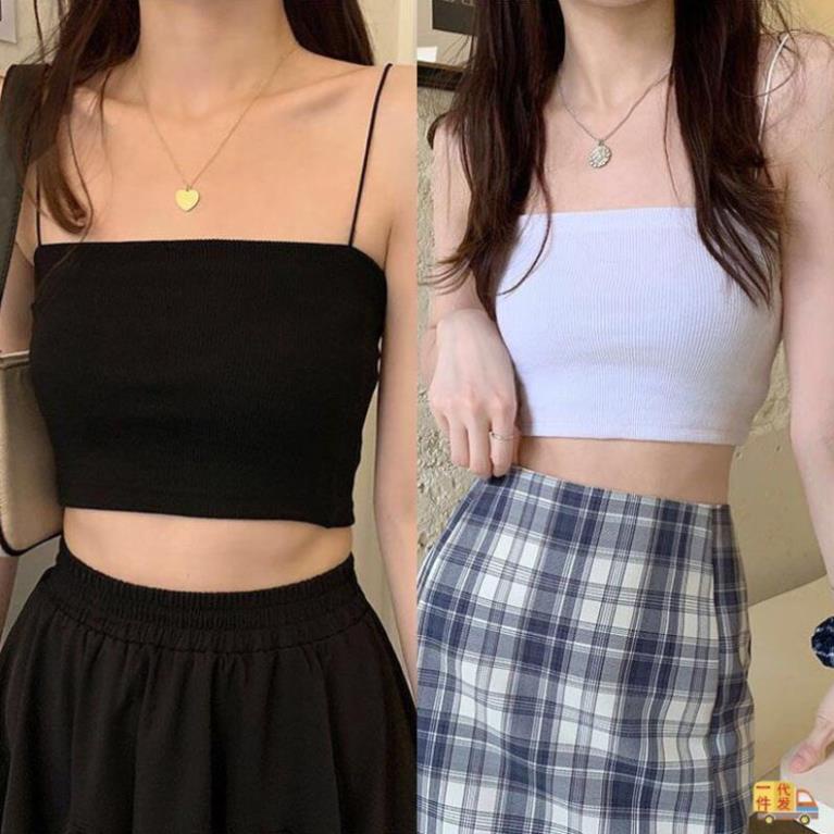 Áo 2 dây chất cotton cá sấu mềm và mát, chất dày dặn, dễ phối đồ AO4