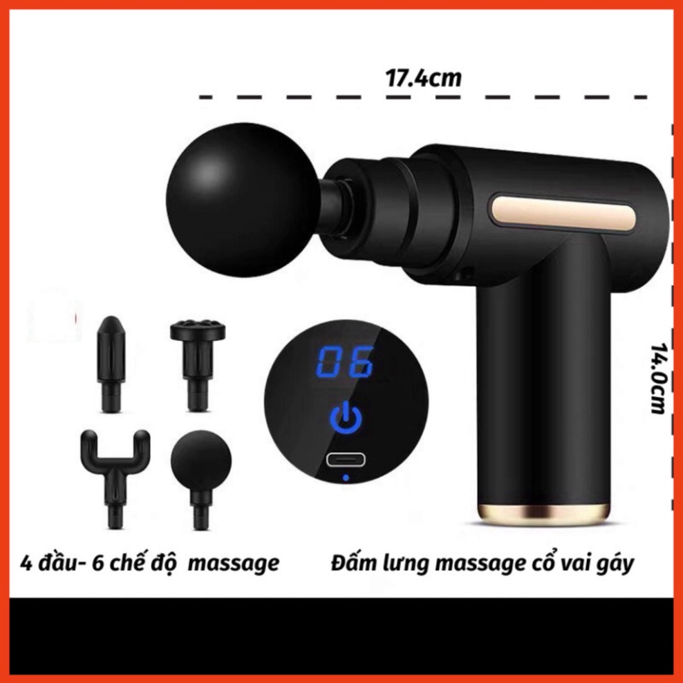 Máy Massage Cầm Tay Mini - Súng Massage Cầm Tay Mini Toàn Thân 6 Cấp Độ Chuyên Sâu Đa Năng Tiện Lợi