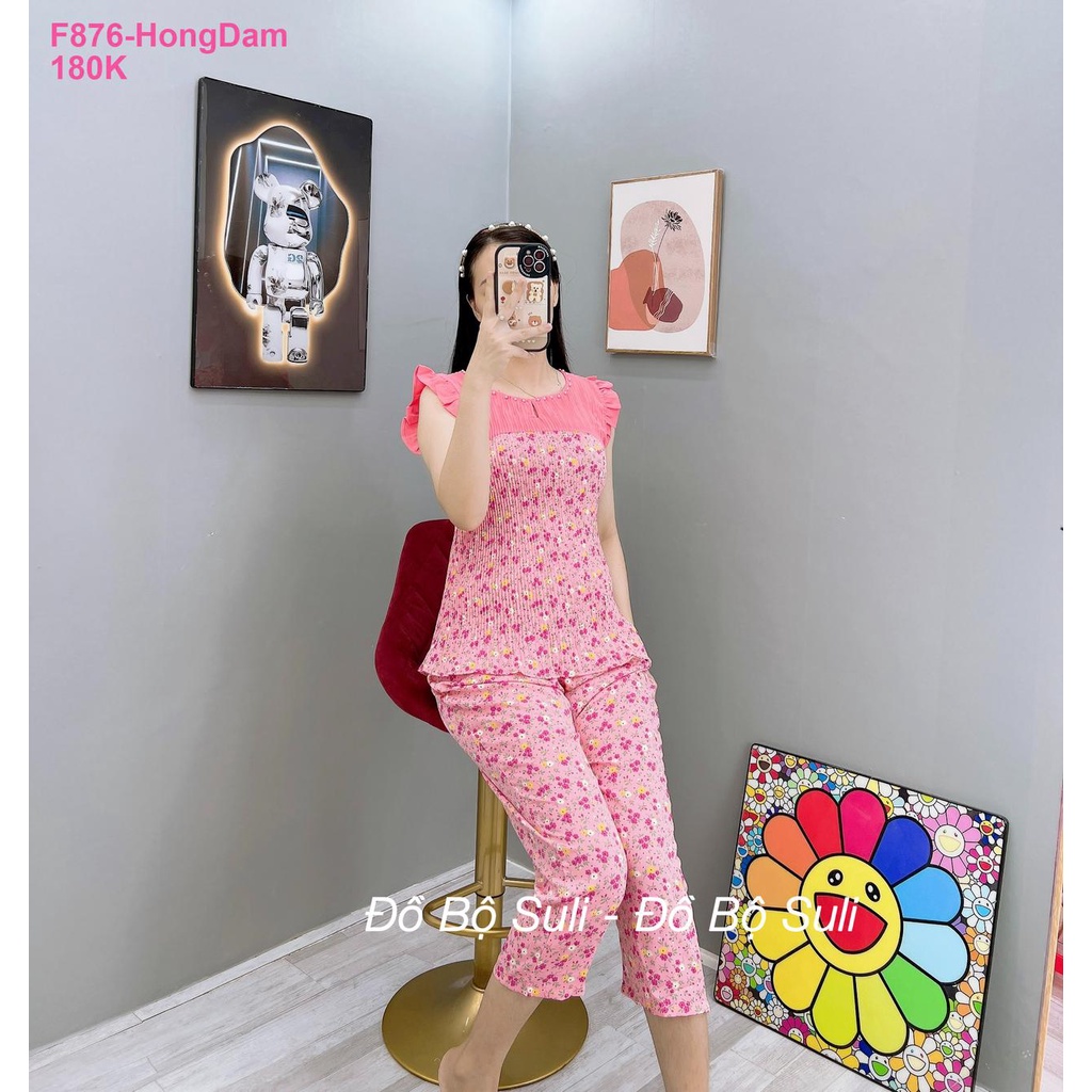 Đồ Bộ Mango Áo Cánh Tiên Quần 9 Tấc F876 - Đồ Bộ Suli