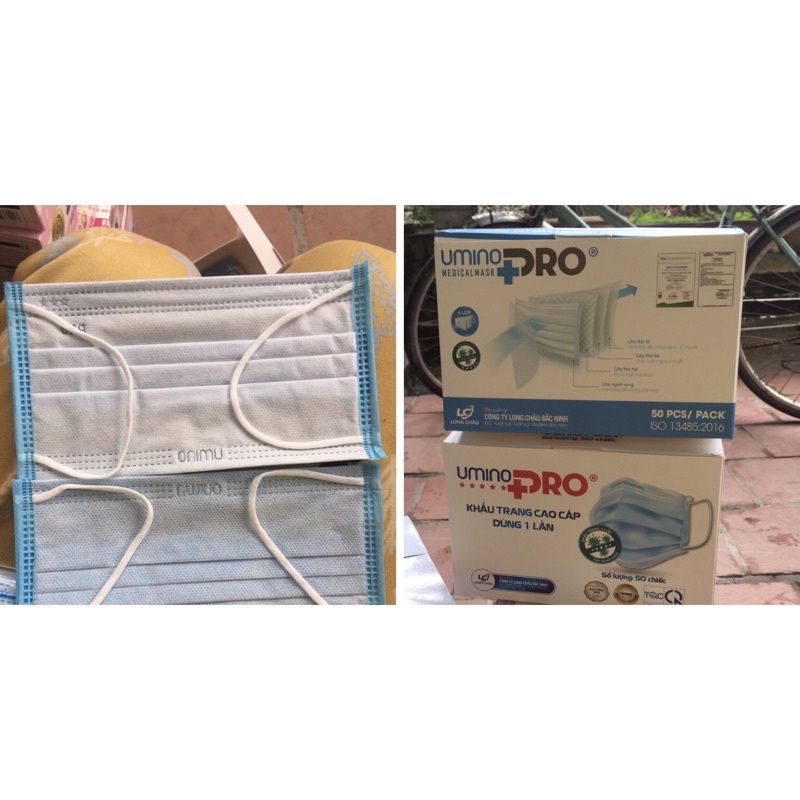 Hộp 50c khẩu trang y tế umino.