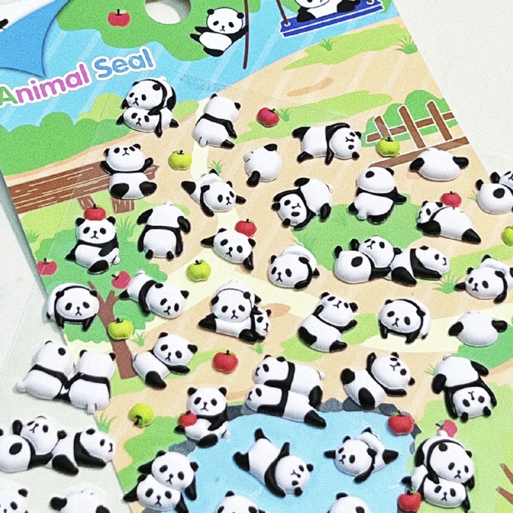 Sticker Ba Chiều Hình Gấu Trúc Hoạt Hình Dễ Thương Trang Trí Ốp Điện Thoại 5.3