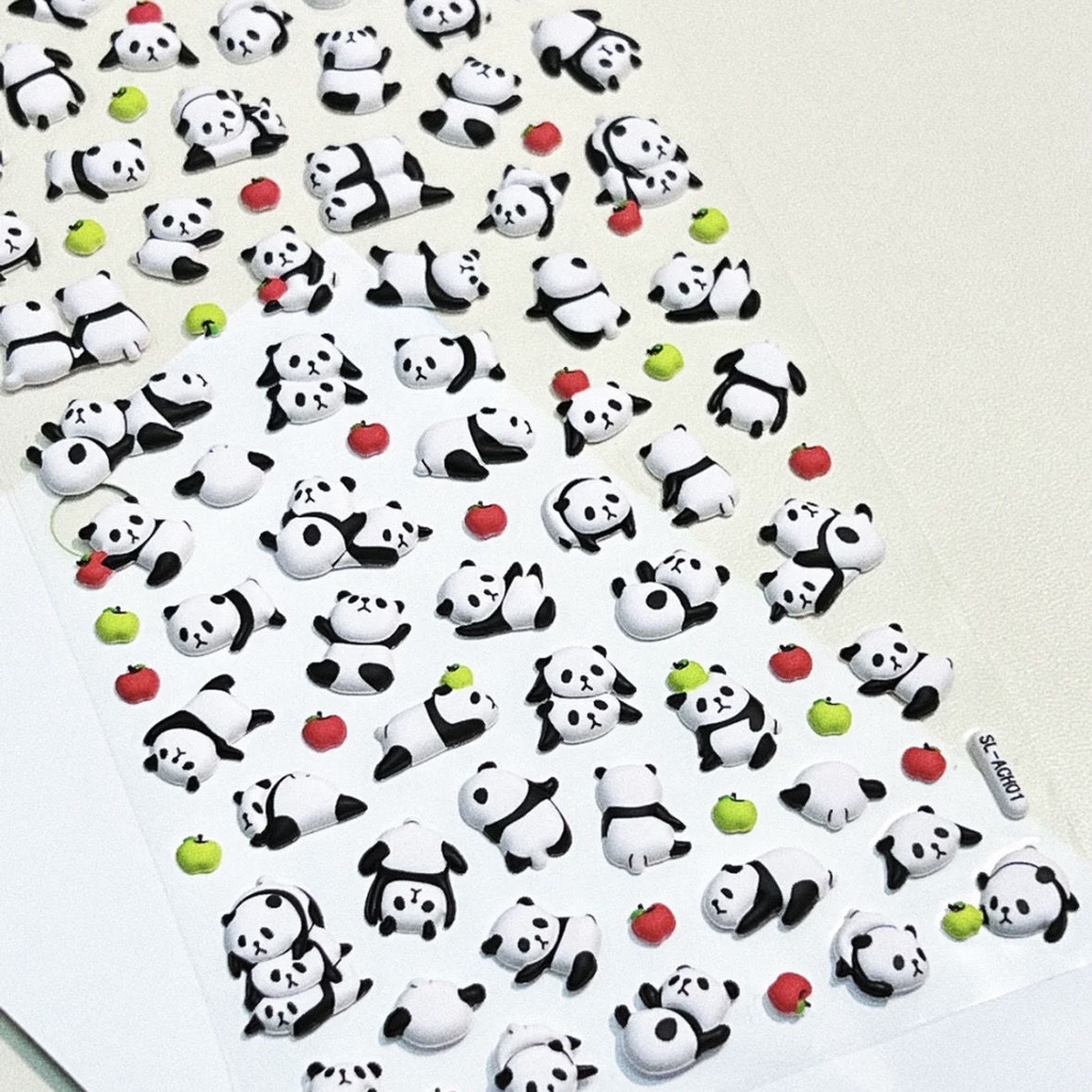 Sticker Ba Chiều Hình Gấu Trúc Hoạt Hình Dễ Thương Trang Trí Ốp Điện Thoại 5.3