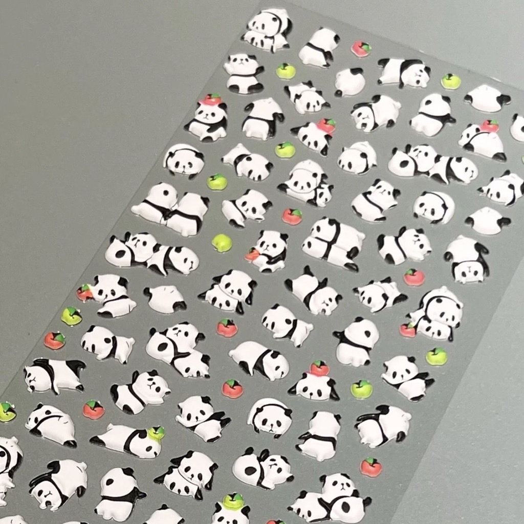 Sticker Ba Chiều Hình Gấu Trúc Hoạt Hình Dễ Thương Trang Trí Ốp Điện Thoại 5.3