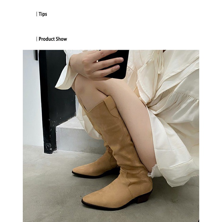 Bốt Cao Bồi Phong Cách Retro Phương Tây Mẫu Mới 2022 Thời Trang Thu Đông Dành Cho Nữ