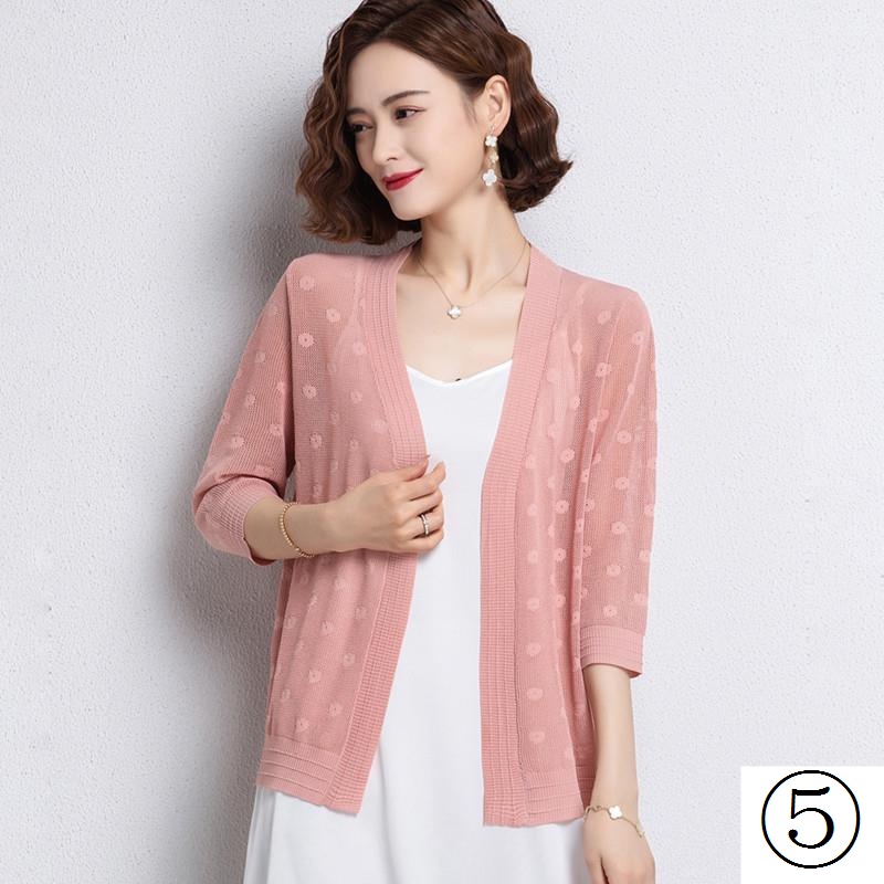 Áo Khoác Cardigan Dệt Kim Tay Lỡ Cổ Chữ V Dáng Rộng Thời Trang Xuân Hè Cho Nữ