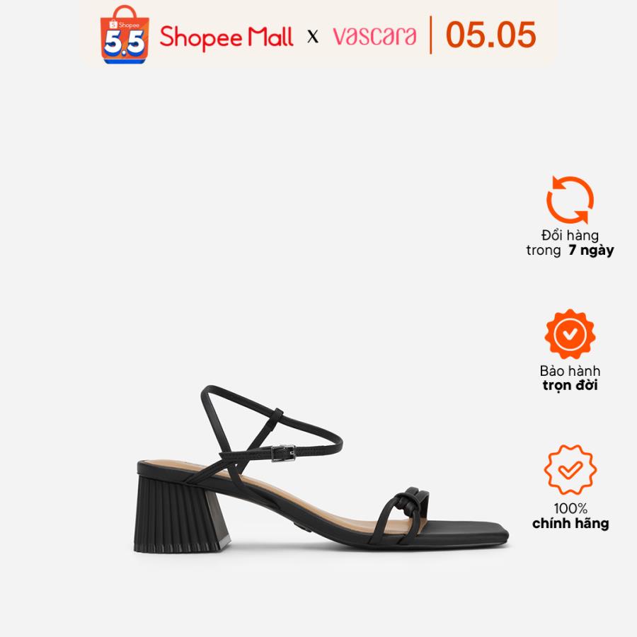 Vascara Giày Sandal Quai Mảnh Thắt Nút Gót Trụ - SDN 0727