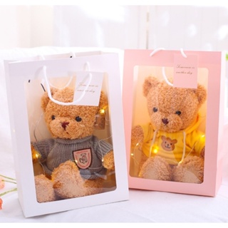 Hình ảnh [Combo set 3 món] Gấu bông kèm túi xách và đèn nháy quà tặng sinh nhật bạn gái chính hãng