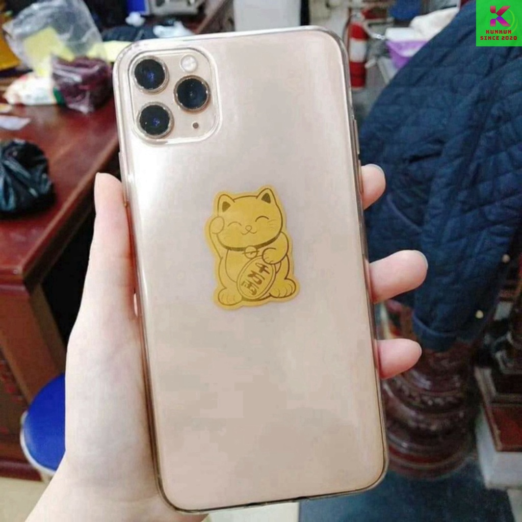 [QUÀ TẶNG KHÁCH VIP] Miếng Dán Mèo Thần Tài gắn ốp lưng điện thoại Mạ Vàng Mang Tới Tài Lộc [KUNKUN]0 | BigBuy360 - bigbuy360.vn