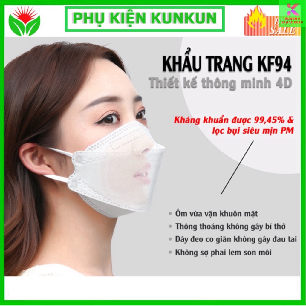 Khẩu trang Y tế KF94 Chống Bụi Mịn, Kháng Khuẩn Hàng Cao Cấp [sky]