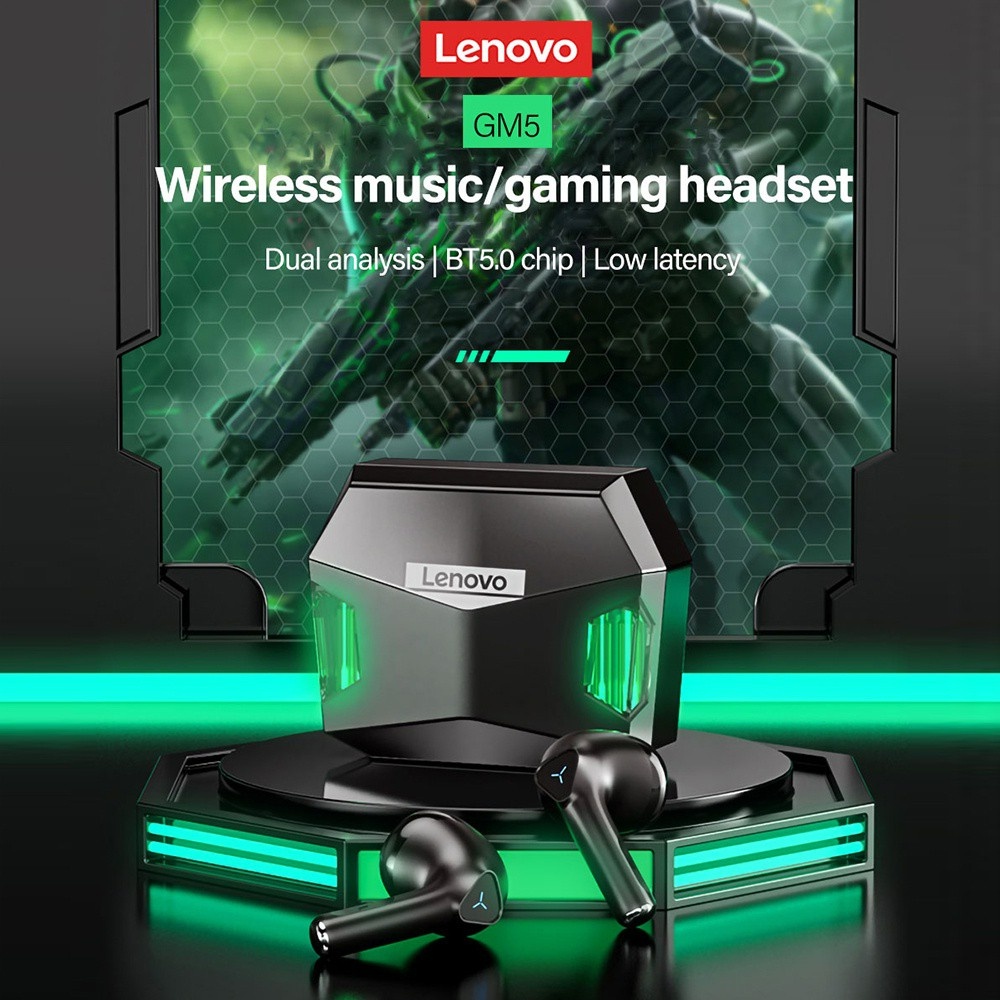 [SẴN HCM] Tai nghe game Bluetooth Lenovo GM5 - Âm thanh HD - Có micro - Giảm ồn - màu TRẮNG