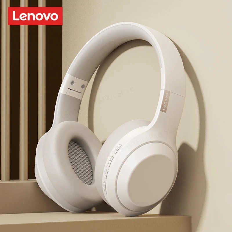 [SẴN HCM] Tai nghe chụp tai Bluetooth Lenovo TH10 - Kết hợp dây rời - Âm thanh nổi - Có micro - Chơi game - màu BEIGE