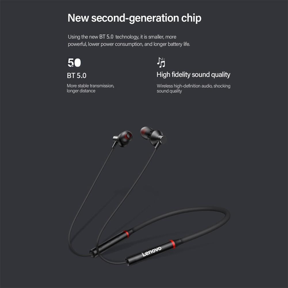 [SẴN HCM] Tai nghe thể thao Bluetooth Lenovo HE05X II - Chống ồn - Chống nước - Có micro - màu ĐEN