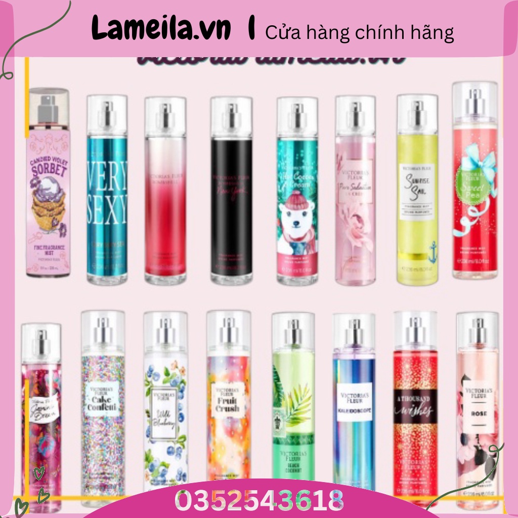 Nước hoa body mist VICTORIA 236ml hương thơm bền lâu 2360
