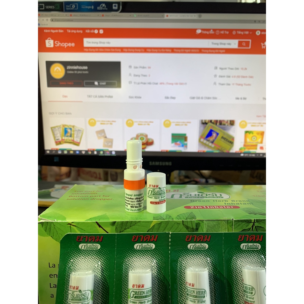 [CHÍNH HÃNG] ỐNG HÍT MŨI GREEN HERB THÁI LAN