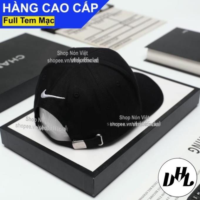 Mũ Lưỡi Trai Nón Kết Thể Thao NIKE Kiểu Dáng Cơ Bản Logo Thêu Lớn Vải Kaki Cotton Màu Đen Form Đứng Thời Trang Cao