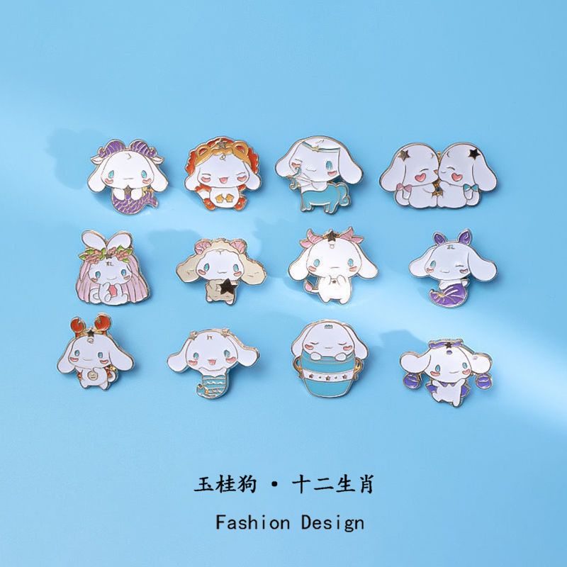 Trâm Cài Áo Kim Loại Hình Chú Chó Cinnamon Hoạt Hình Sáng Tạo Kiểu Nhật Bản Cho Cặp Đôi