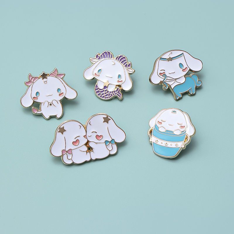 Trâm Cài Áo Kim Loại Hình Chú Chó Cinnamon Hoạt Hình Sáng Tạo Kiểu Nhật Bản Cho Cặp Đôi