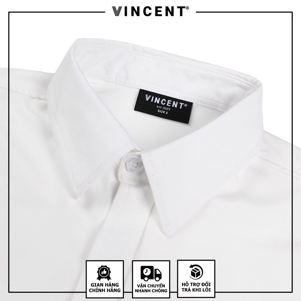 Áo sơ mi Vincent V logo White/ Dark blue/ Green/ Copper Brown | BigBuy360 - bigbuy360.vn