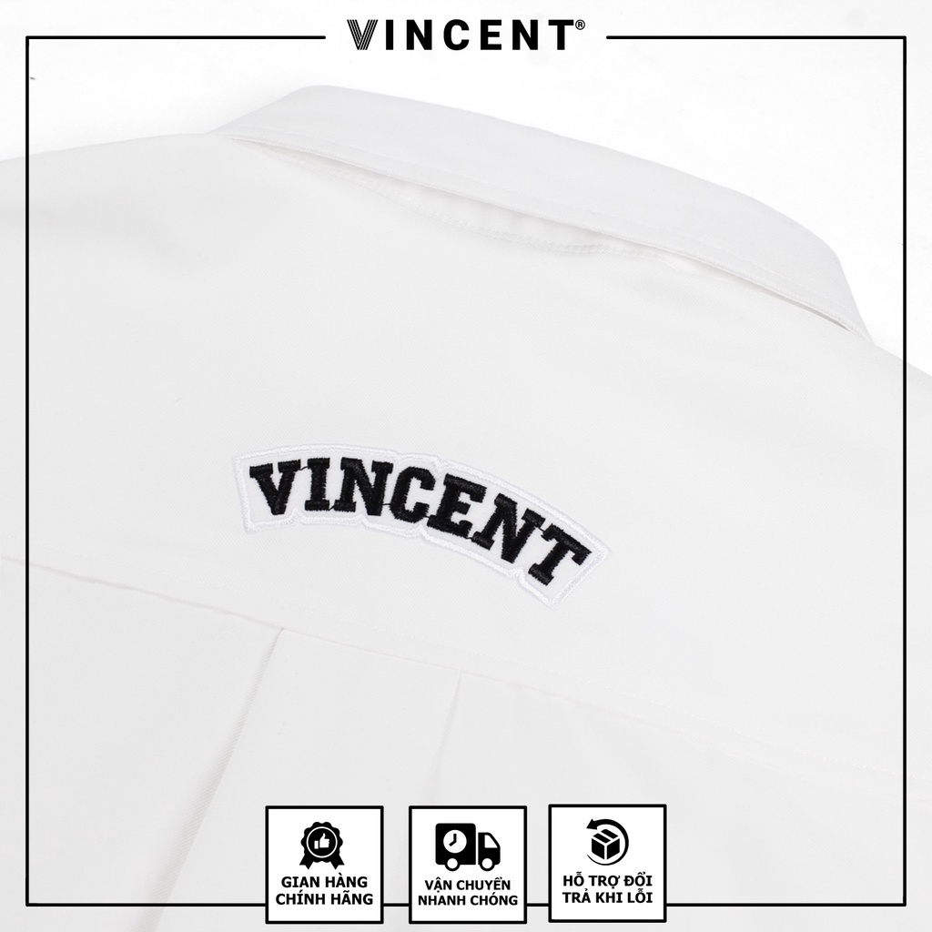 Áo sơ mi Vincent V logo White/ Dark blue/ Green/ Copper Brown | BigBuy360 - bigbuy360.vn