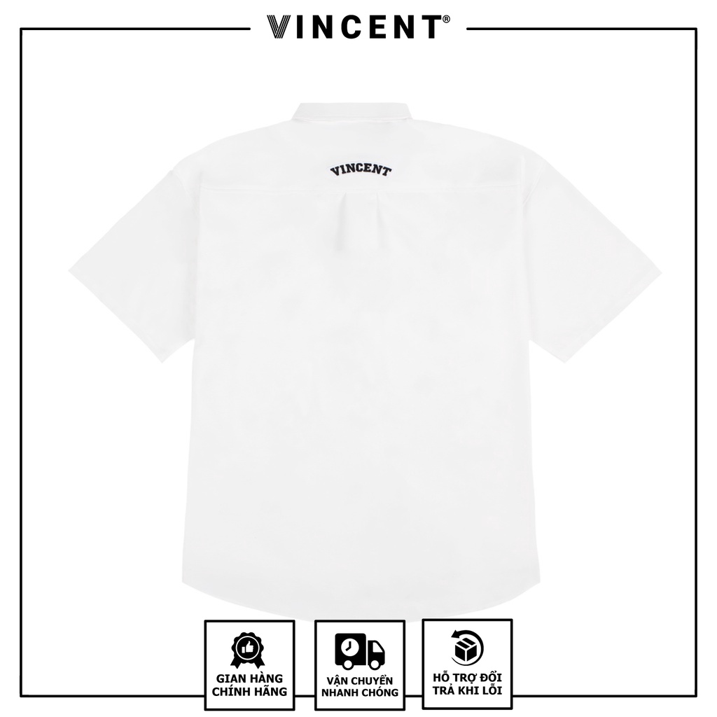 Áo sơ mi Vincent V logo White/ Dark blue/ Green/ Copper Brown | BigBuy360 - bigbuy360.vn