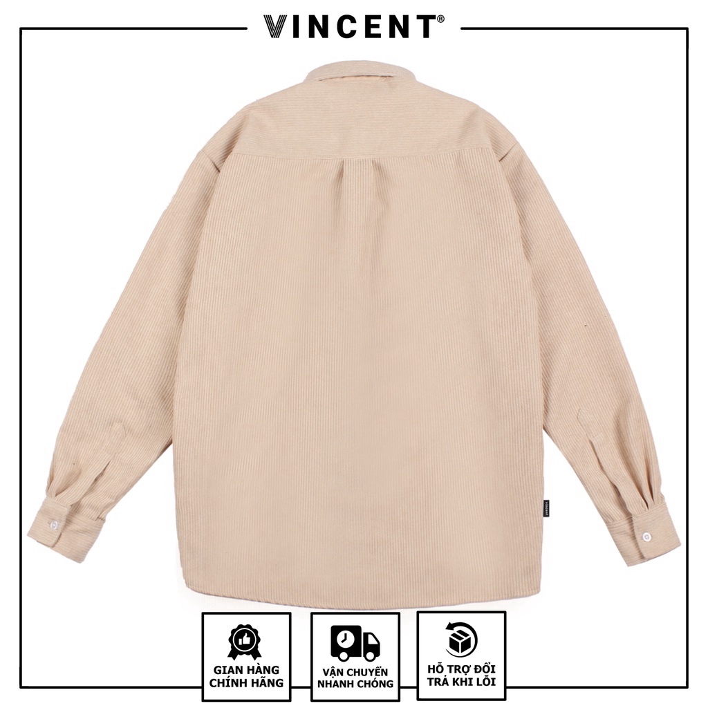 Áo Sơ Mi Nhung Tăm Vincent Local Brand Unisex Màu Đen/ Màu Xám/ Màu Kem | BigBuy360 - bigbuy360.vn