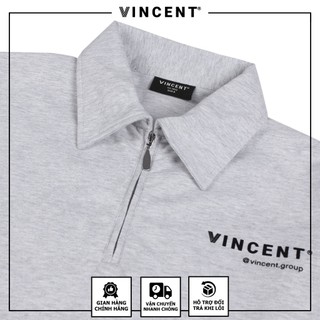 Áo Polo Zipper Vincent Cream/ Grey