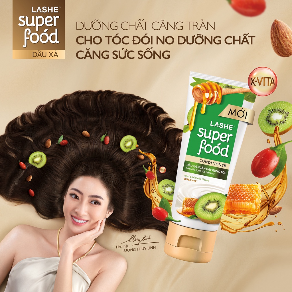 [Mã COSMC6 giảm 8% đơn 199K] Dầu xả LASHE SUPERFOOD ngăn gãy rụng tóc 170G | BigBuy360 - bigbuy360.vn