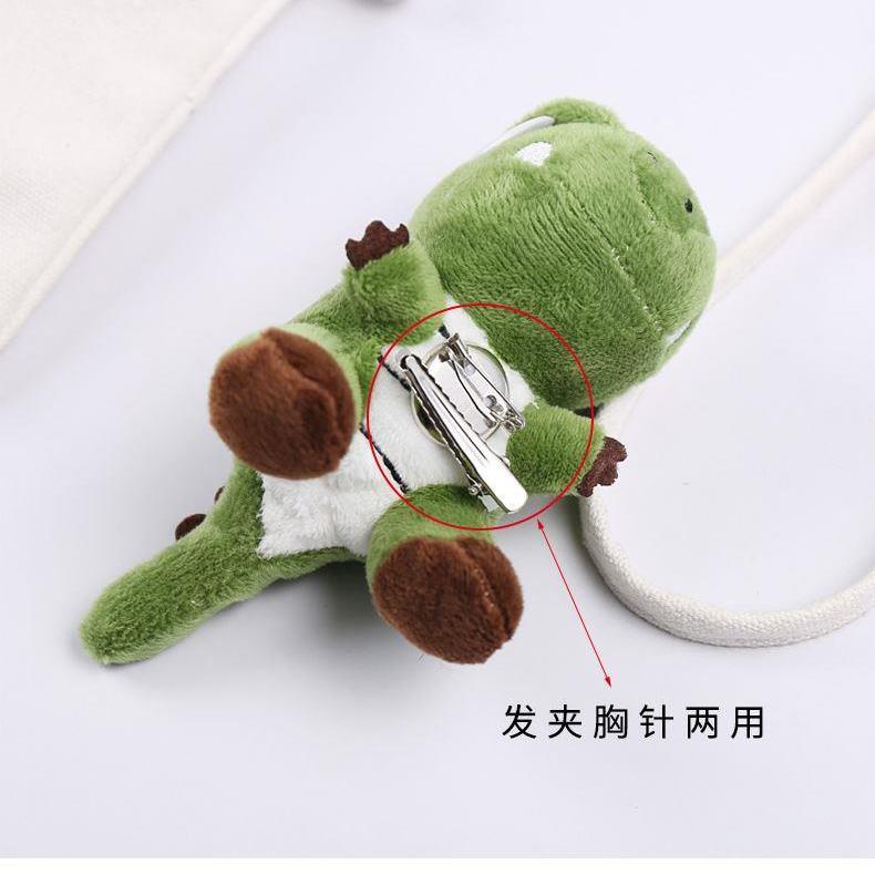 Ghim Cài Áo Hình Khủng Long / Gấu Trúc / Chó Shiba Hoạt Hình Nhồi Bông Chống Ánh Sáng Phong Cách Hàn Quốc