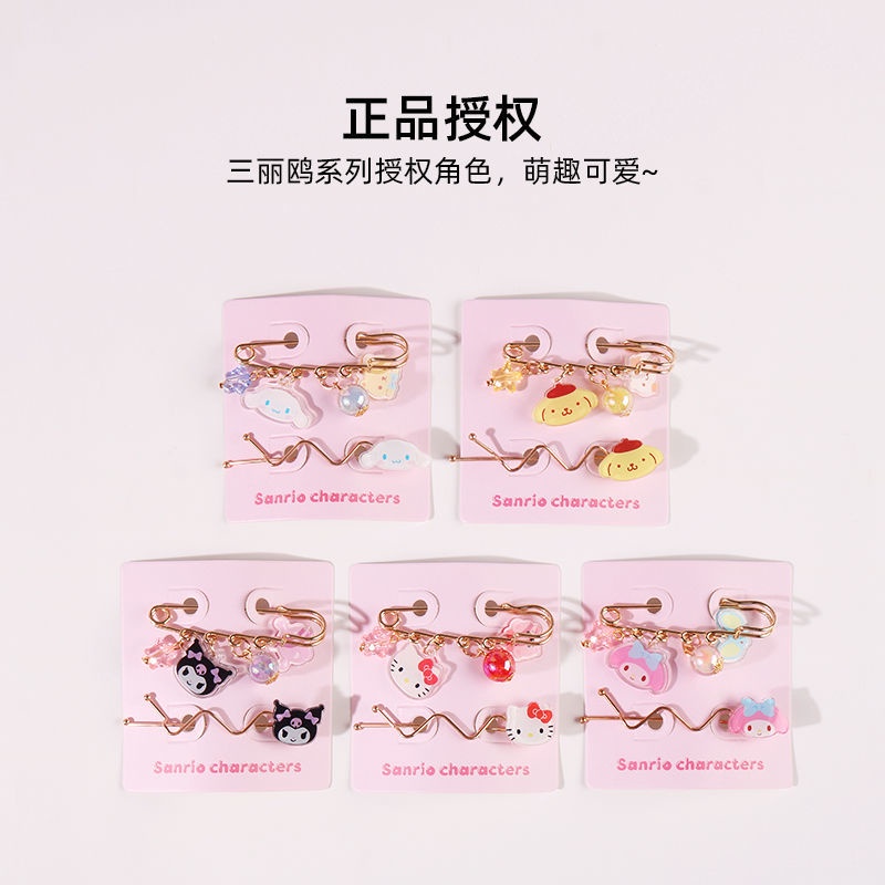 SANRIO Trâm Cài Tóc Hình Melody / Cún Cinnamon / Melody Bằng Kim Loại Cố Định Chống Ánh Sáng