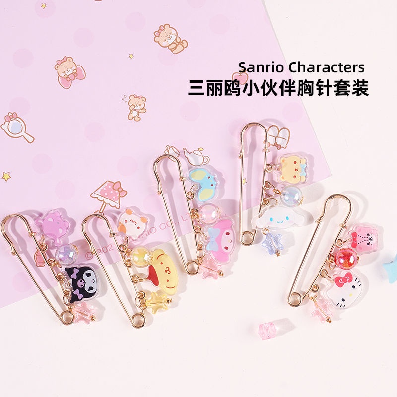 SANRIO Trâm Cài Tóc Hình Melody / Cún Cinnamon / Melody Bằng Kim Loại Cố Định Chống Ánh Sáng