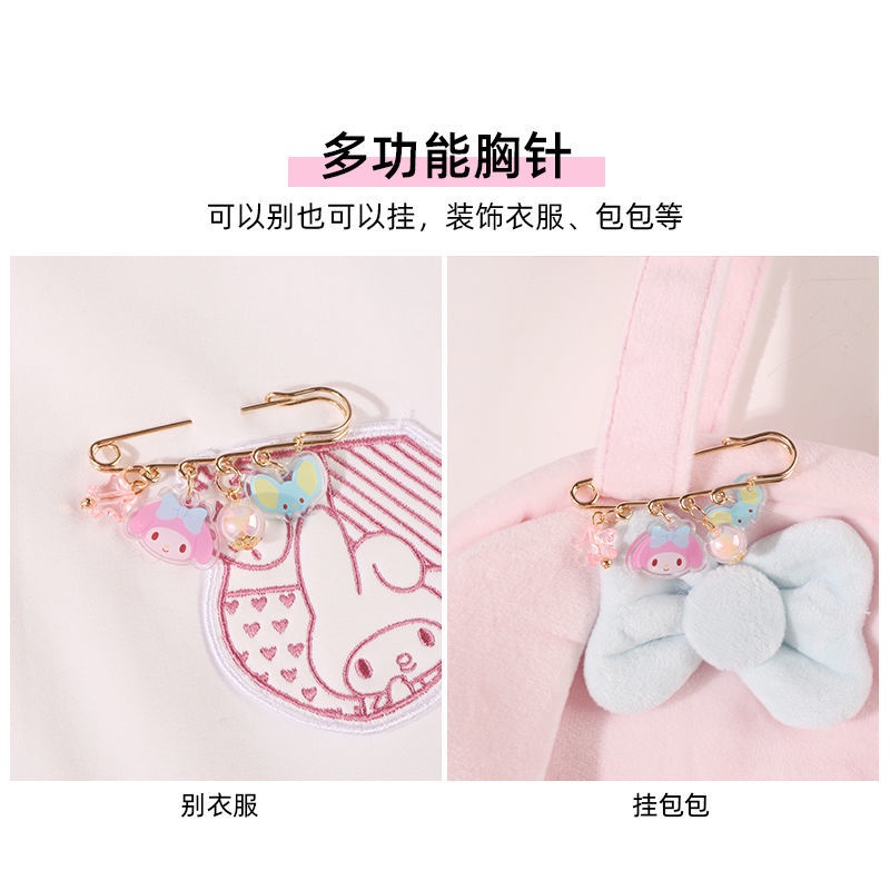 SANRIO Trâm Cài Tóc Hình Melody / Cún Cinnamon / Melody Bằng Kim Loại Cố Định Chống Ánh Sáng