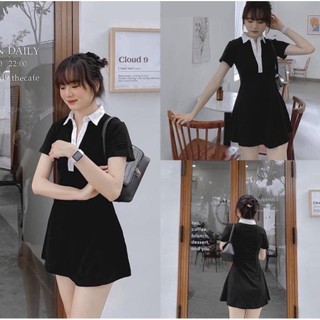Váy polo nữ ngắn tay dáng xòe kiểu ôm body, phong cách basic sexy, chất dày dặn mặc đi chơi siêu xinh VAY2