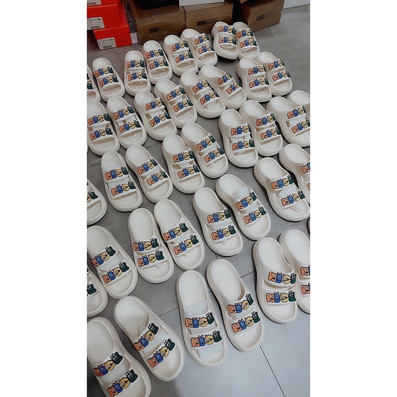 DÉP ĐÍNH STICKER HÌNH MẶT ROBOT dép bánh mì