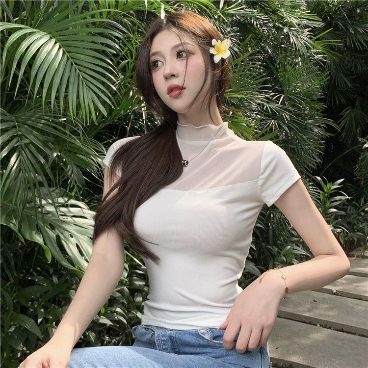 Áo Thun Tay Ngắn Dáng Ôm Thiết Kế Độc Đáo Thời Trang Mùa Hè Xinh Xắn Cho Nữ