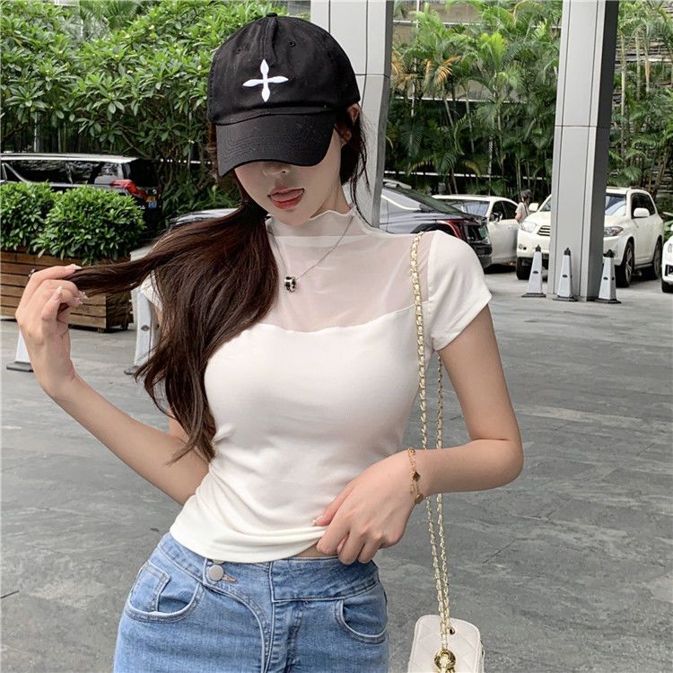 Áo Thun Tay Ngắn Dáng Ôm Thiết Kế Độc Đáo Thời Trang Mùa Hè Xinh Xắn Cho Nữ