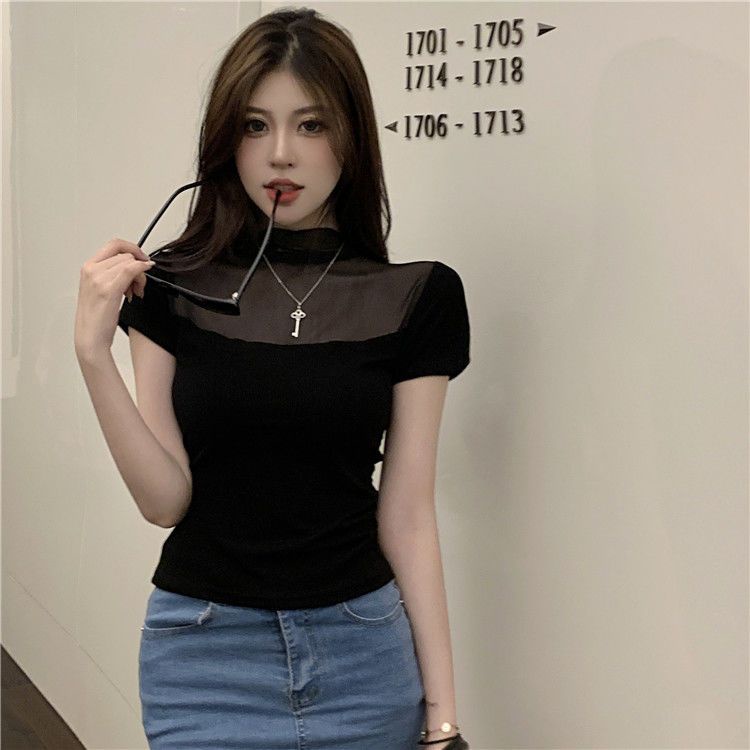Áo Thun Tay Ngắn Dáng Ôm Thiết Kế Độc Đáo Thời Trang Mùa Hè Xinh Xắn Cho Nữ