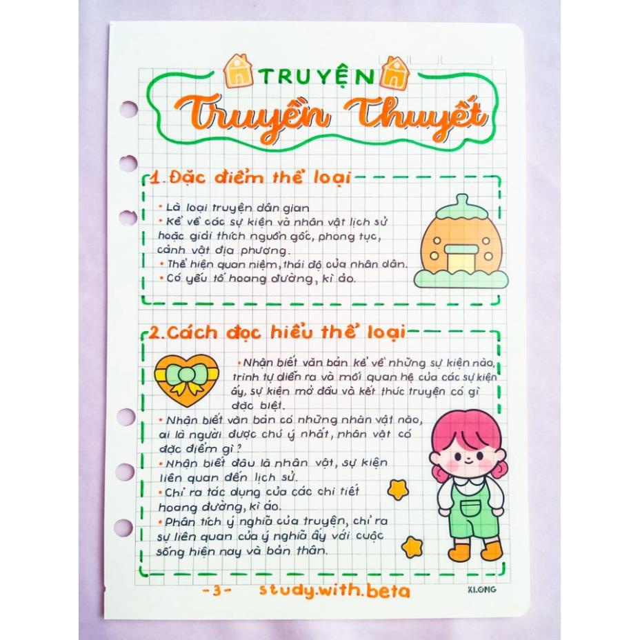 Sổ giấy trang trí văn 6 chương trình CHÂN TRỜI SÁNG TẠO TẶNG KÈM STICKER CUTE VÀ NHÃN VỞ