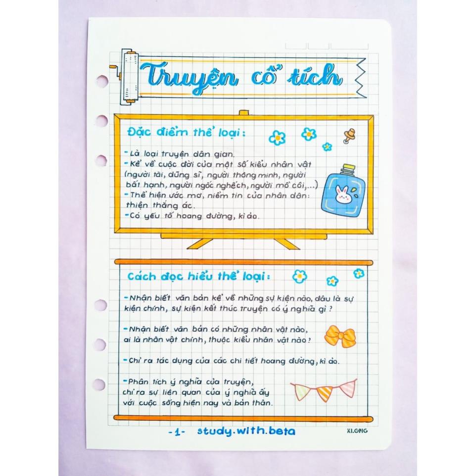 Sổ giấy trang trí văn 6 chương trình CHÂN TRỜI SÁNG TẠO TẶNG KÈM STICKER CUTE VÀ NHÃN VỞ