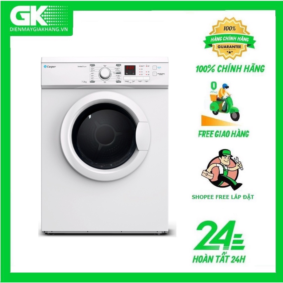 [ TD-72VWD MIỄN PHÍ CÔNG LẮP ĐẶT Máy Sấy Quần Áo Casper 7.2Kg TD-72VWD .