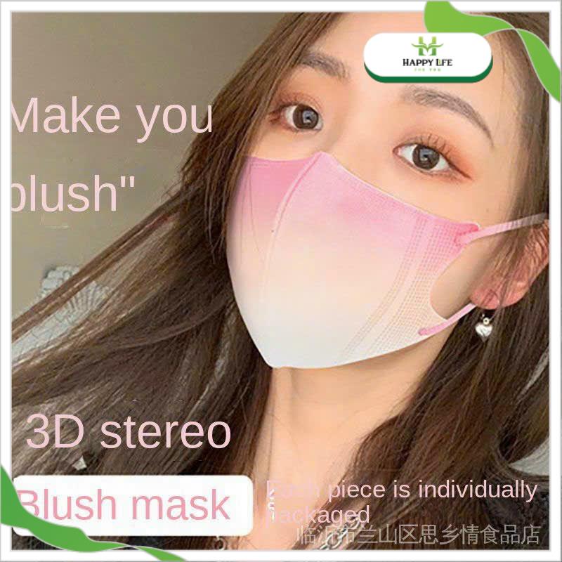 Khẩu trang 3D mask 4 lớp màu loang hồng pastel dễ thương, khẩu trang 3D thời trang kháng khuẩn - Happy Life 4U