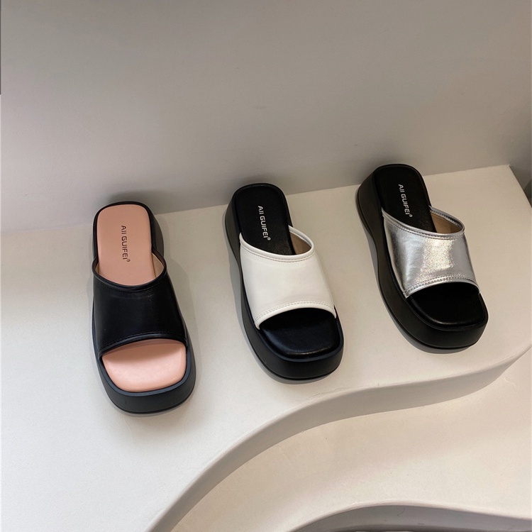 Dép lê đế dày thời trang mẫu mới 2023 nữ đi bên ngoài